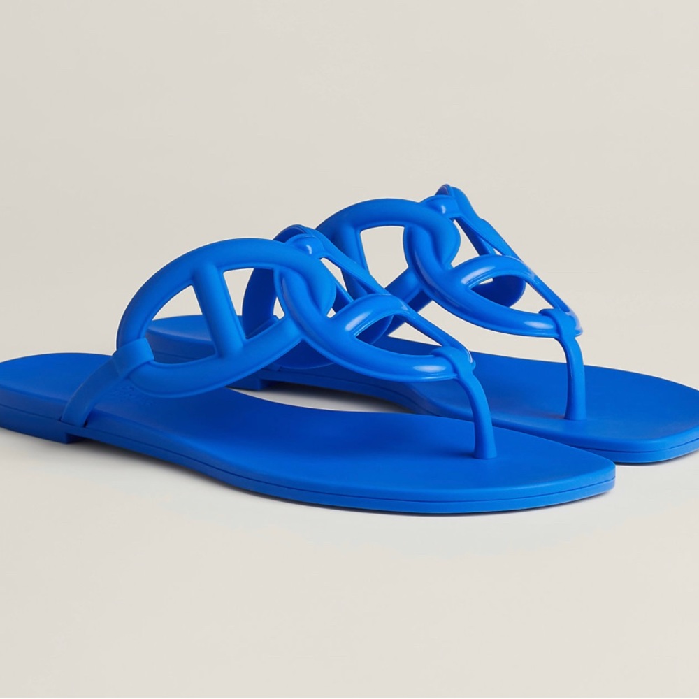 Blue Hermes Egerie Sandals